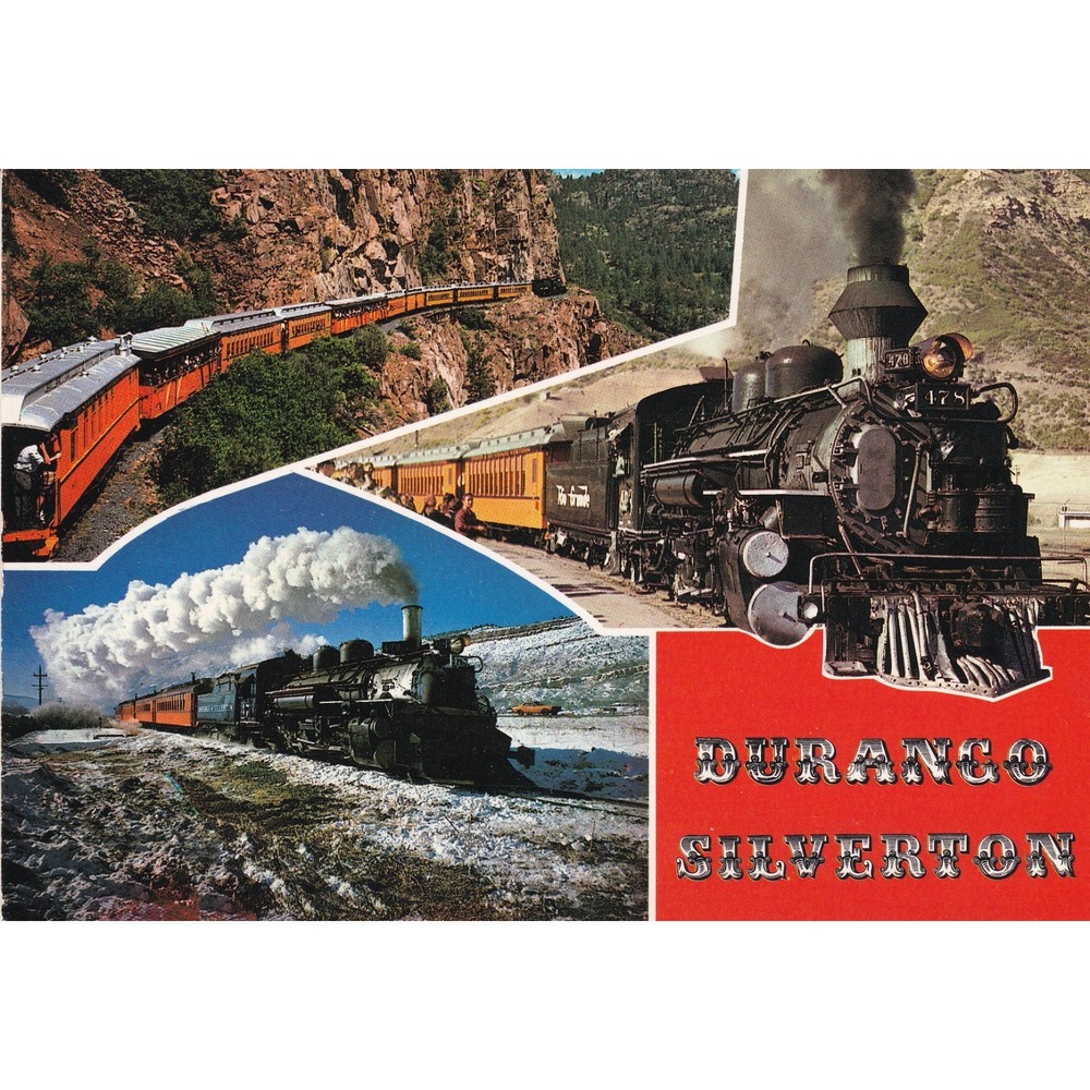 Durango Silverton Steam Train Postcard Colorado Western Railroadiana Scenic